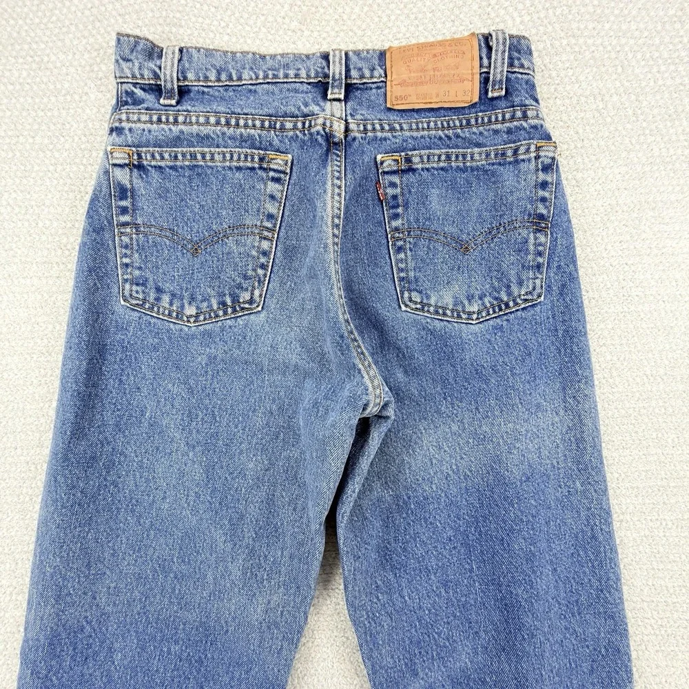 VTG Levis 550 Jeans Mens 31x32 Blue Relaxed Tapered Red Tab Denim Made in USA